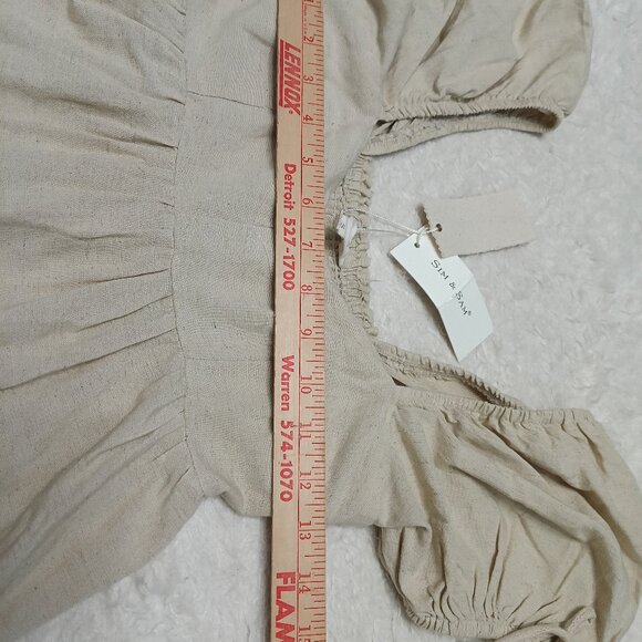 Sim and Sam Women's 100% Linen Cream Dress Size S - Picture 4 of 7